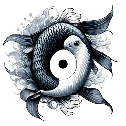 koi fish yin yang tattoo design idea