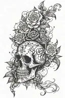 trash polka, gothic style tattoo design idea