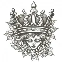 tiara crown surrounded tattoo design idea