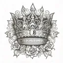 tiara crown surrounded tattoo design idea