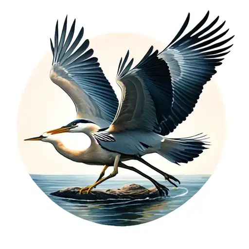 two herons flying in a circle  tattoo design idea