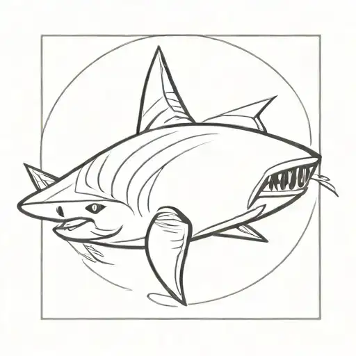 tribal shark tattoo design idea