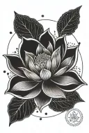 A lotus flower in a circle tattoo mini tattoo design idea