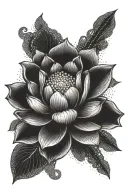 A lotus flower in a circle tattoo mini tattoo design idea