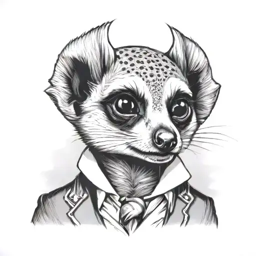meerkat dressed as elvis Presley tattoo design idea