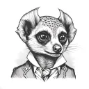 meerkat dressed as elvis Presley tattoo design idea