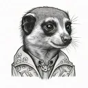 meerkat dressed as elvis Presley tattoo design idea