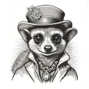 meerkat dressed as elvis Presley tattoo design idea