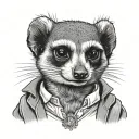 meerkat dressed as elvis Presley tattoo design idea