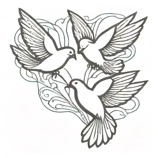 3 Doves tattoo design idea