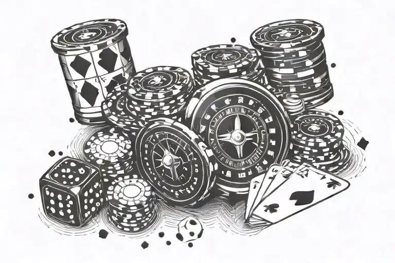 Gambling your life tattoo design idea