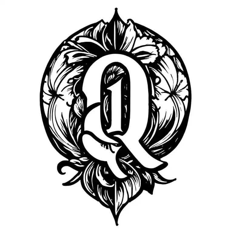 Initial J, Q tattoo design idea