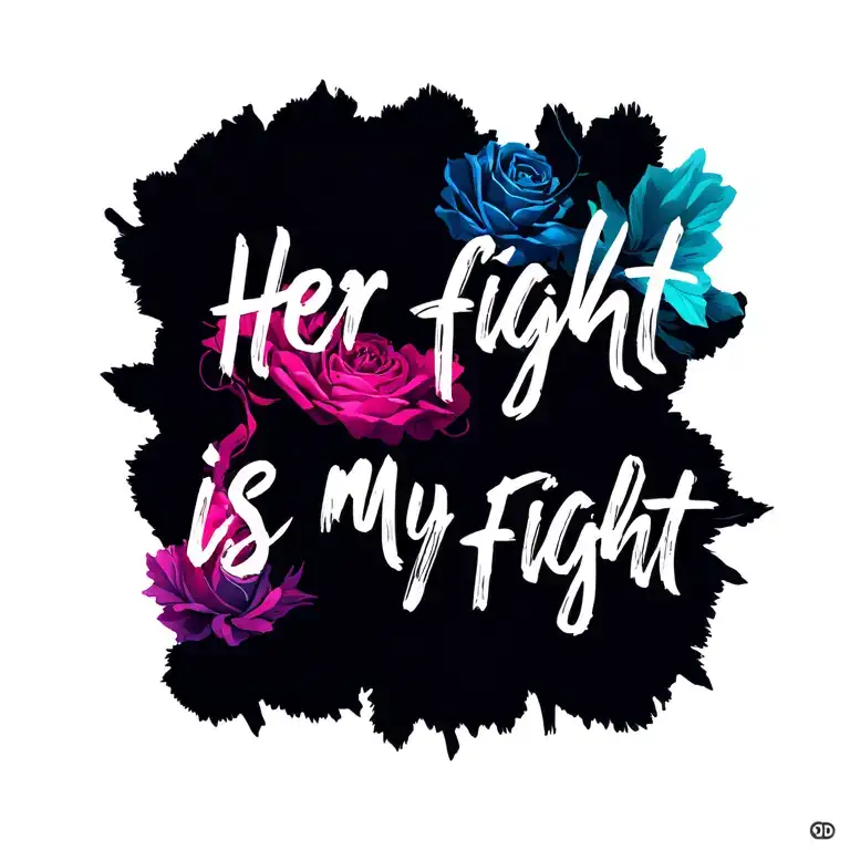 "Her fight is my fight" t1d mom written tattoo design idea