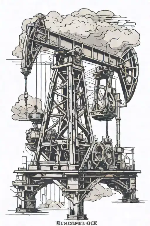 oil pump jack tattoo design idea