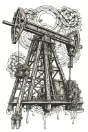 oil pump jack tattoo design idea
