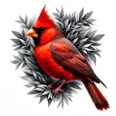 Red Cardinal tattoo design idea