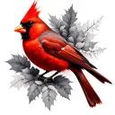 Red Cardinal tattoo design idea