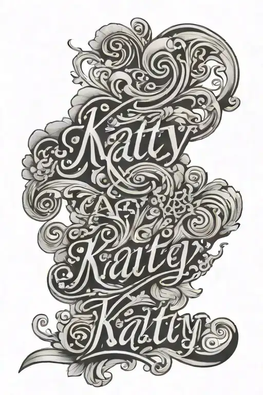 Katy name written tattoo design idea