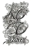 Katy name written tattoo design idea