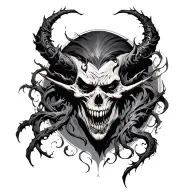 darkness and evil tattoo design idea