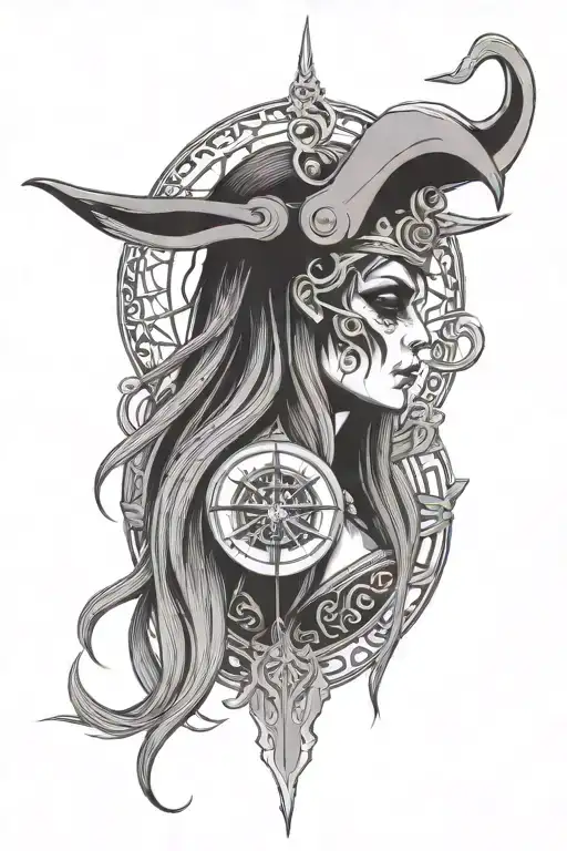 Hel norse  goddess of death tattoo design idea