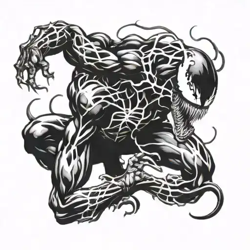venom and carnage fighting each other tattoo design idea
