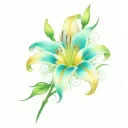lily flower blooming tattoo design idea