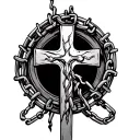 Cross With Broken Chains tattoo design idea