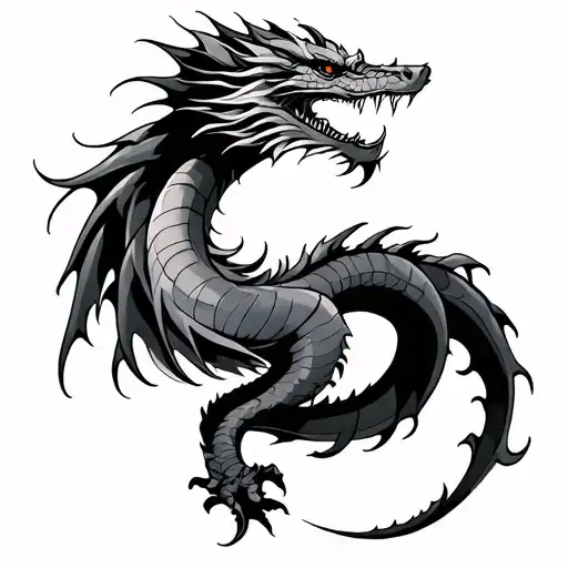 dragon winding upwards tattoo design idea