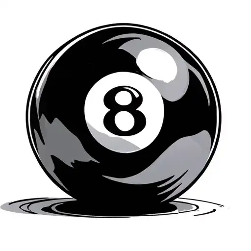 Billiard ball number 8 with Vikings mirrored tattoo design idea