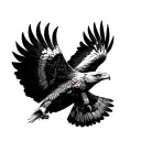 wedtail eagle in full flight with the view from the top  tattoo design idea