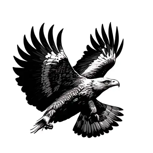 wedtail eagle in full flight with the view from the top  tattoo design idea