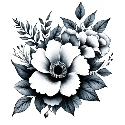 sexy floral patterns tattoo design idea