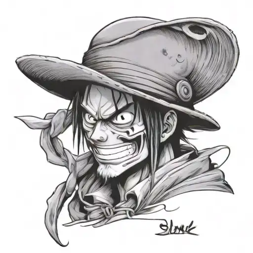 Shank give his hat at luffy tattoo design idea