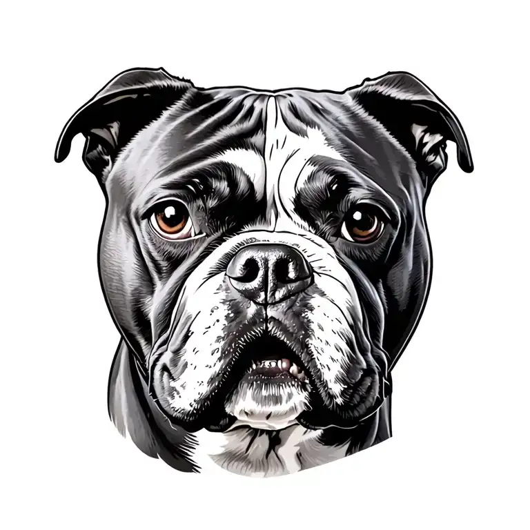 american bully pitbull tattoo design idea