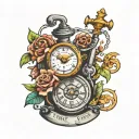 time pump surrounded tattoo design idea
