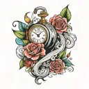 time pump surrounded tattoo design idea