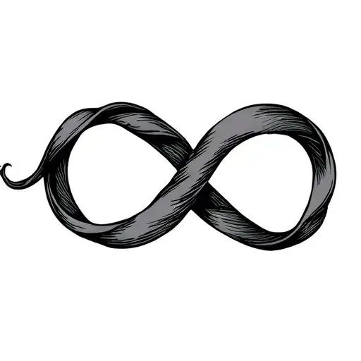 A scarf in the shape of an infinity symbol with a heart tattoo design idea