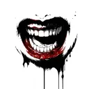 vampire teeth emerging centrically in symmetry tattoo design idea