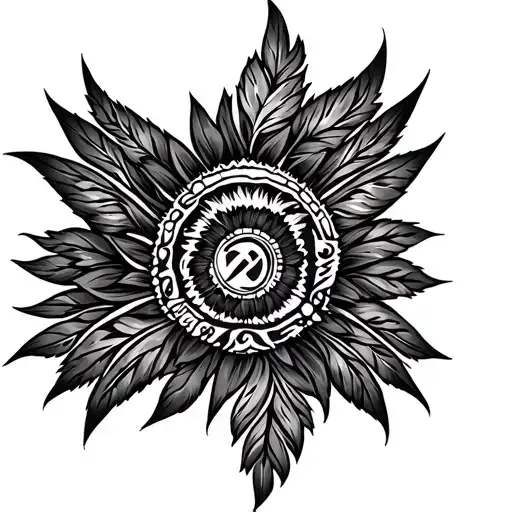 Choctaw tribal sleeve from ankle to bottom of knee tattoo design idea