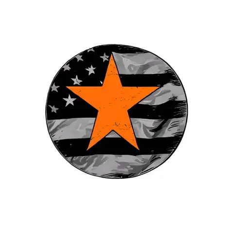 Tennessee Tri star flag in orange and gray tattoo tattoo design idea