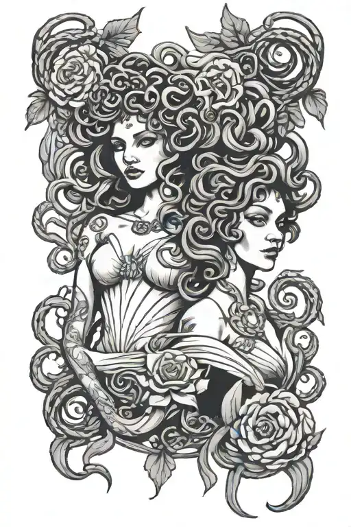 medusa and lilith tattoo tattoo design idea
