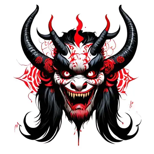 dead by daylight oni mask tattoo design idea