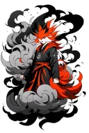kurama with akatsuki cloud artwork tattoo design idea