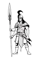 gladiator with a spear tattoo design idea