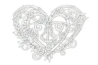 reversed triquetra heart shaped lock tattoo design idea