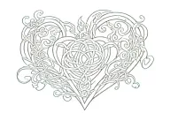reversed triquetra heart shaped lock tattoo design idea