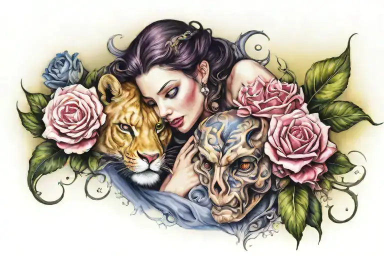 romance with a chimera by Dorina Costras tattoo design idea