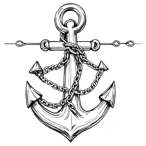 Anchor with chain wrapped tattoo design idea