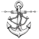 Anchor with chain wrapped tattoo design idea